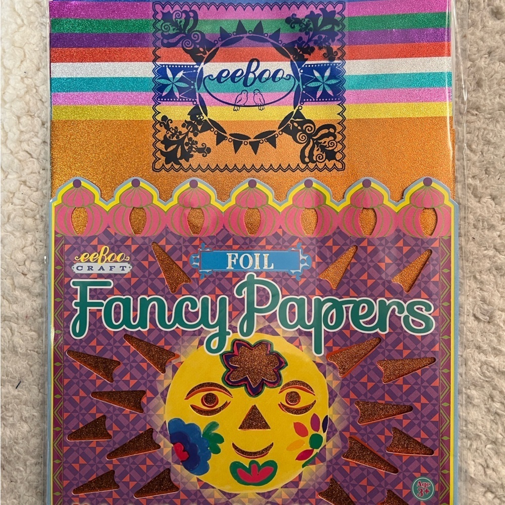 Eeboo Fancy Metallic Shimmer 20 Sheets Foil Craft Papers - Multicolor - Picture 3 of 8
